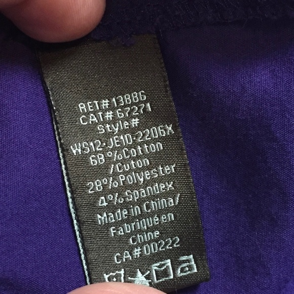 Jessica Button Up Blouse Size 18W Ruffles Purple Shaped Front - Picture 5 of 11